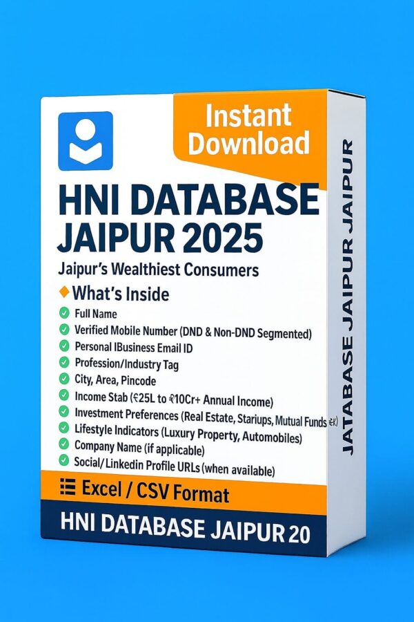 HNI Database Jaipur 2025 – Verified Contact List of Jaipur’s High Net-worth Individuals