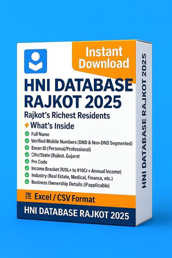 HNI Database Rajkot 2025 – Rajkot’s Wealthiest and Most Influential Consumers