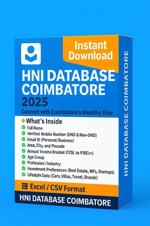 HNI Database Coimbatore 2025 – Wealthiest in Tamil Nadu’s Industrial Hub