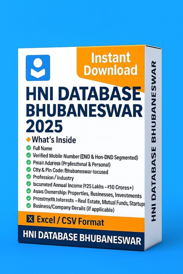 HNI Database Bhubaneswar 2025 – Verified Leads of High Net-Worth Individuals from Bhubaneswar