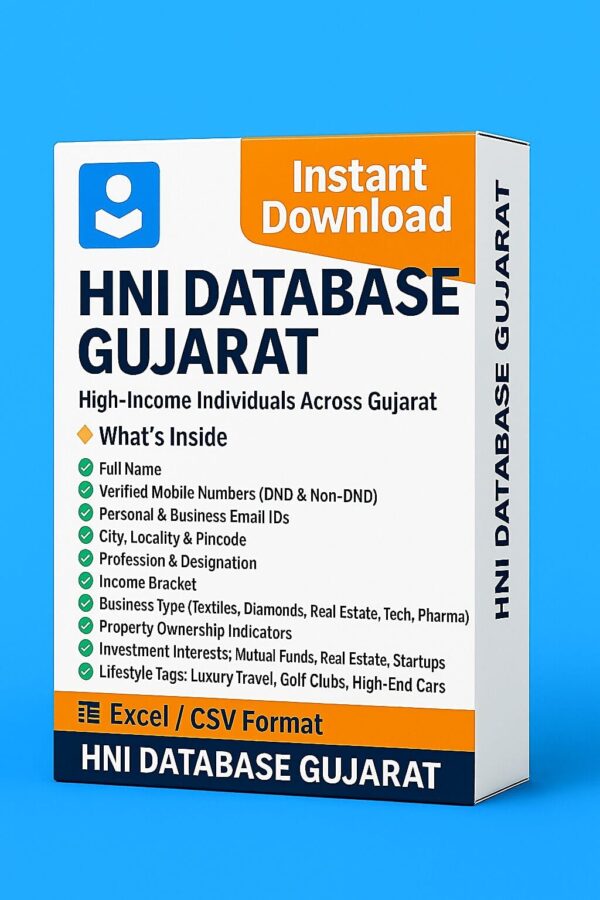 HNI Database Gujarat 2025 – Verified Wealthy Individuals Across Gujarat